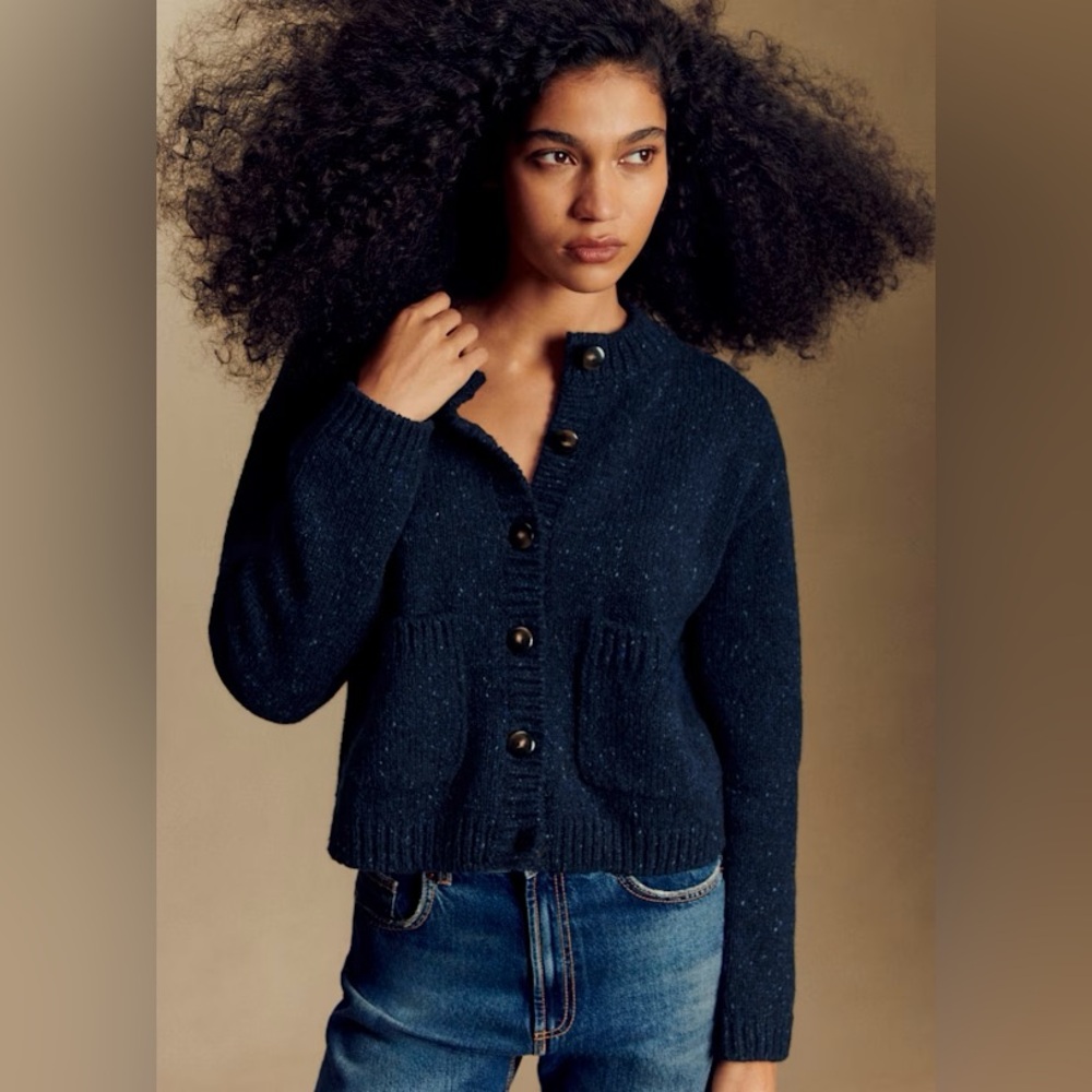 Sezane Edouard Cardigan in Navy, XS